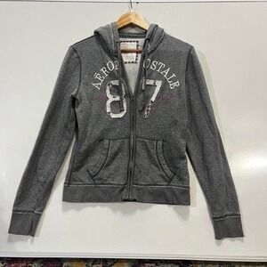 Y2k 2000s L grey Aeropostale zip up hoodie jacket